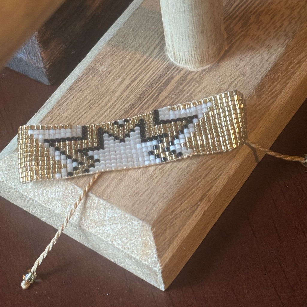 Gold And Black Miyuki Seed Beaded Bracelet